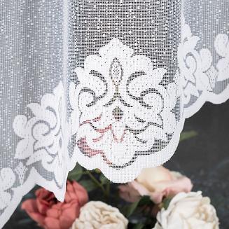 Firanka żakardowa gotowa na żabki ŻAKLINA 300x160 biała