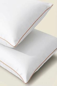 Poszewka bambusowa 50x70 biała ze złotą bizą