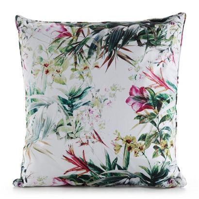 Poszewka dekoracyjna wodoodporna GARDEN 45x45 Eurofirany biała w subtelny nadruk kwiatów