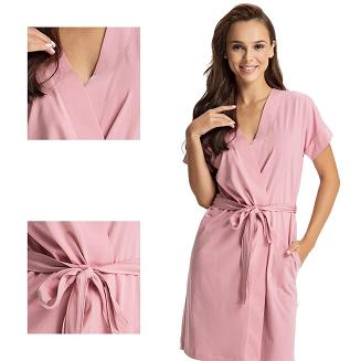 Szlafrok damski LUNA kod 368 pudrowy róż