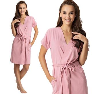 Szlafrok damski LUNA kod 368 pudrowy róż