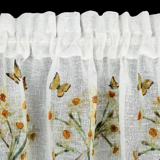 Firana gotowa FLORA 130x50 Eurofirany żółty