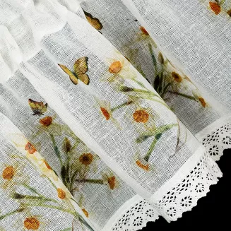 Firana gotowa FLORA 130x50 Eurofirany żółty