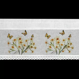 Firana gotowa FLORA 130x50 Eurofirany żółty