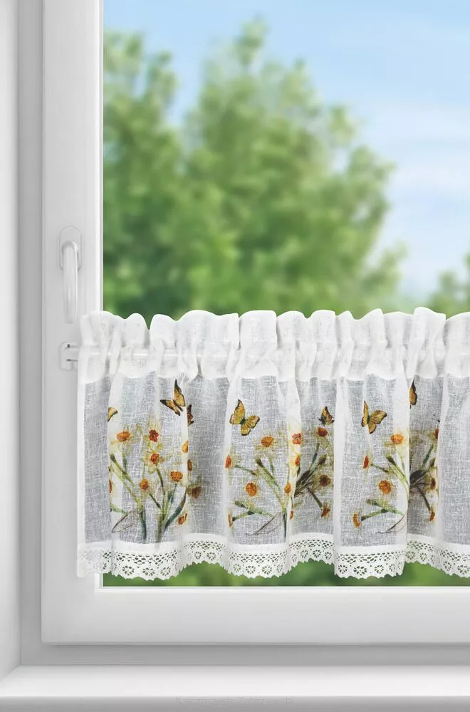 Firana gotowa FLORA 130x50 Eurofirany żółty
