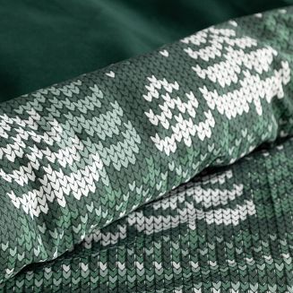 Komplet pościeli świąteczny POS 140x200 Eurofirany ciemnozielony