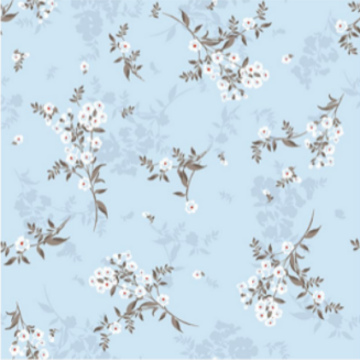 Koszula damska LUNA kod 1003 niebieska w kwiatowy deseń