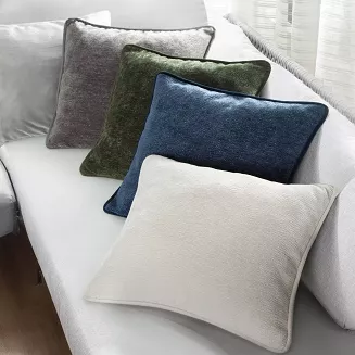 Poszewka dekoracyjna KLARA 45x45 Eurofirany stalowa szenil i welwet