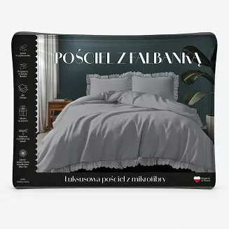 Pościel Micro Ciemnoszara Z Falbaną /160/
