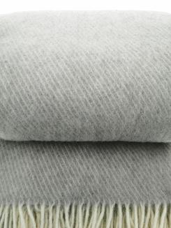 Koc wełniany z frędzlami MAGDA 160x200 diagonalny szary