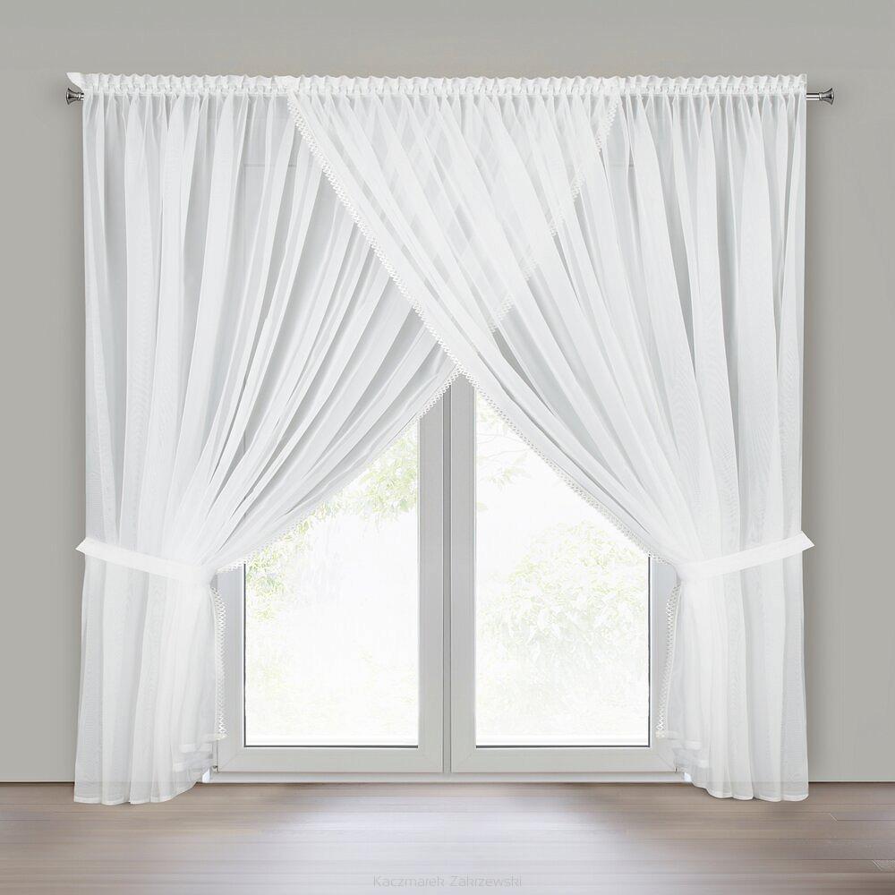 Firana gotowa na taśmie CAROLINE 400x250 Eurofirany biały