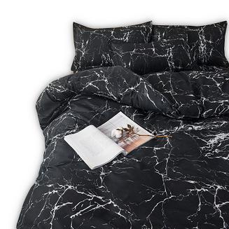 Komplet pościeli dwustronnej 160x200 czarny marmur