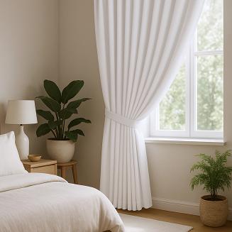 Szarfa do zasłony Hold 8x140 welurowa śnieżnobiała