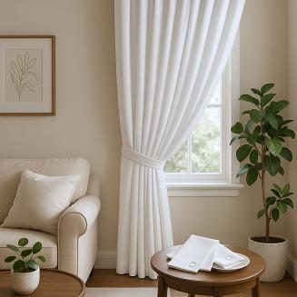 Szarfa do zasłony Hold 8x140 welurowa śnieżnobiała