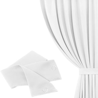 Szarfa do zasłony Hold 8x140 welurowa śnieżnobiała