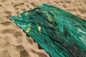Ręcznik plażowy 100x180 malachitowy marmur