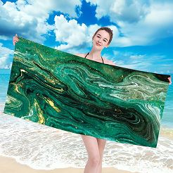 Ręcznik plażowy 100x180 malachitowy marmur