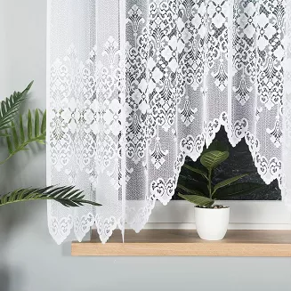 Firanka żakardowa gotowa na żabki NADIA 300x160 biała