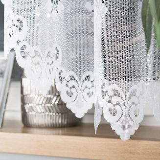 Firanka żakardowa gotowa na żabki NADIA 300x160 biała