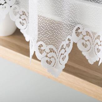 Firanka żakardowa gotowa na żabki NADIA 300x160 biała