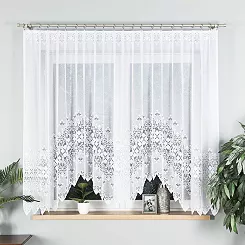 Firanka żakardowa gotowa na żabki NADIA 300x160 biała