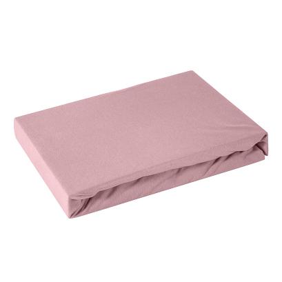 Prześcieradło jersey z gumką  90x200 Eurofirany pudrowy róż