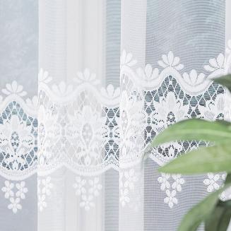 Firanka żakardowa gotowa na żabki DARIA 400x120 biała