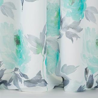 Zasłona gotowa na przelotkach BRIANA 140x250 Eurofirany turkusowy/stalowy