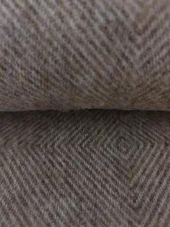 Koc wełniany z frędzlami 150x200 DIAGONAL wełna nowozelandzka beżowy