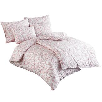 Pościel bawełniana EXCLUSIVE LENNY 160x200 COTTONLOVE Darymex biała czerwona