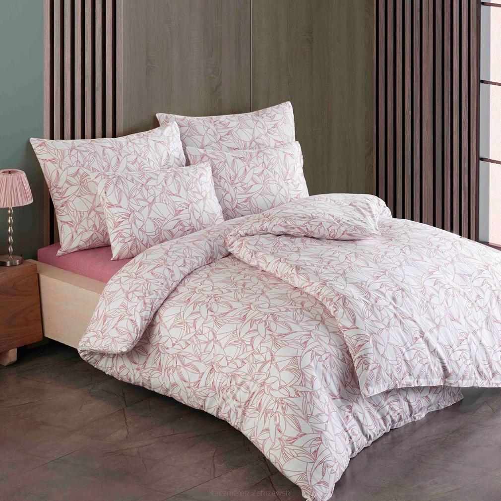Pościel bawełniana EXCLUSIVE LENNY 160x200 COTTONLOVE Darymex biała czerwona