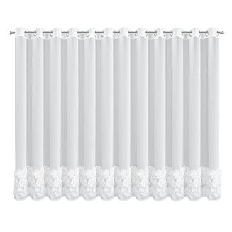 Zasłona gotowa na przelotkach ROSES 350x160 Eva Minge Eurofirany biały