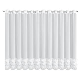 Zasłona gotowa na przelotkach ROSES 350x160 Eva Minge Eurofirany biały