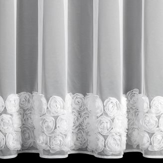Zasłona gotowa na przelotkach ROSES 350x160 Eva Minge Eurofirany biały