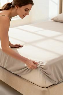 Prześcieradło polarowe z gumką MIŚ Fluffy 90x200 mikrofibra beżowe