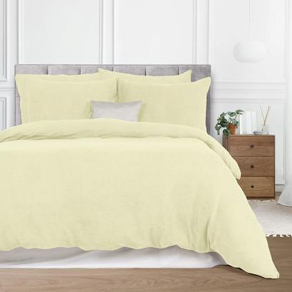 Pościel frotte 160x200 Darymex jednokolorowa kremowa