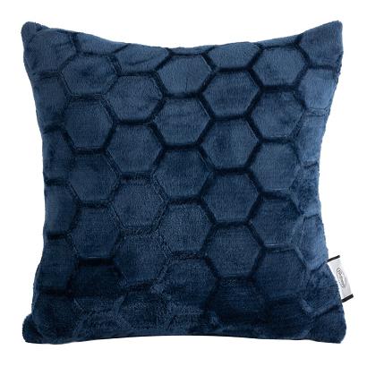 Poszewka dekoracyjna ZOE2 40x40 Eurofirany granatowa wytłaczany geometryczny wzór 3D