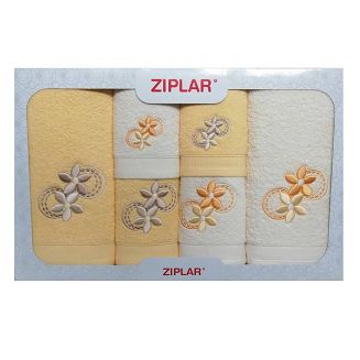 KOMPLET ręczników 6 szt. ZIPLAR żółty/ekri