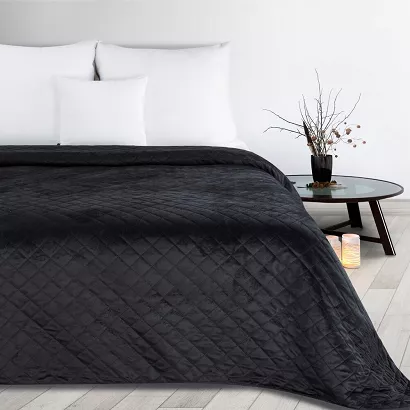 Narzuta dekoracyjna LUIZ 170x210 czarna w geometryczny wzór