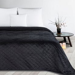 Narzuta dekoracyjna LUIZ 170x210 czarna w geometryczny wzór