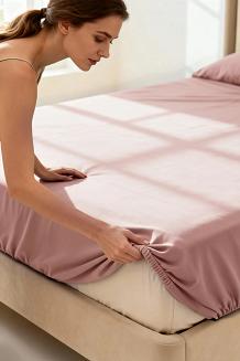 Prześcieradło polarowe z gumką MIŚ Fluffy 140x200 mikrofibra różowe