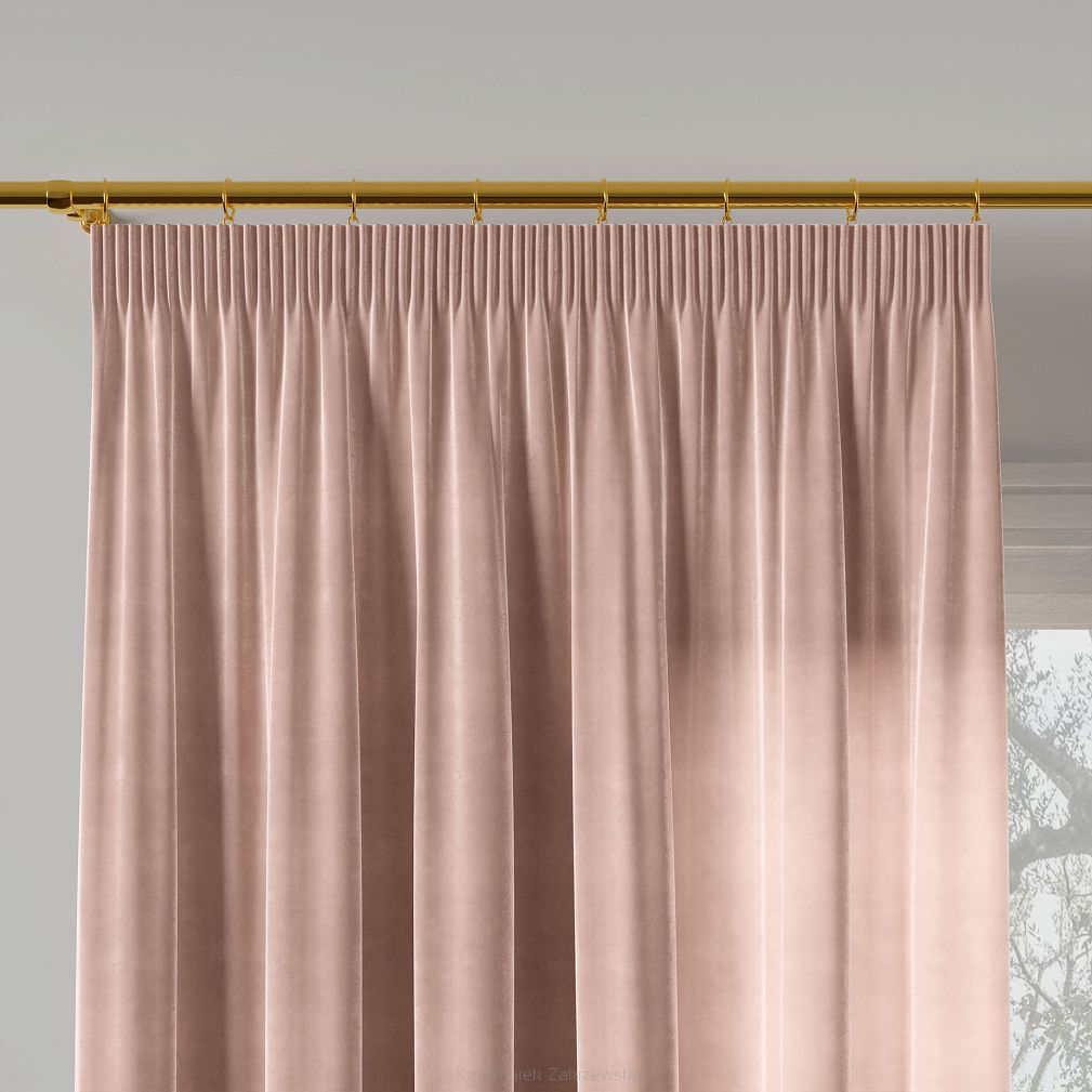 Zasłona gotowa na taśmie VELVI 140x240 pudrowa