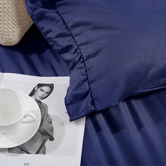 Pościel Ruffy 140x200 granatowa z falbanką