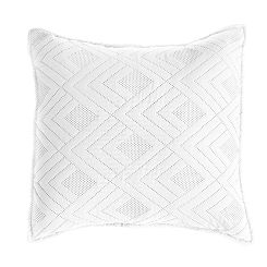 Poszewka dekoracyjna AVILA 40x40 pikowana geometryczny wzór biała