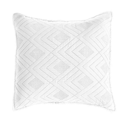 Poszewka dekoracyjna AVILA 40x40 pikowana geometryczny wzór biała