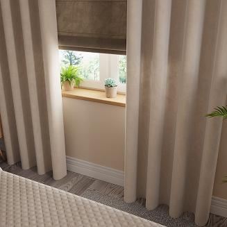 Zasłona gotowa na przelotkach VELVI 140x230 ciemnokremowa