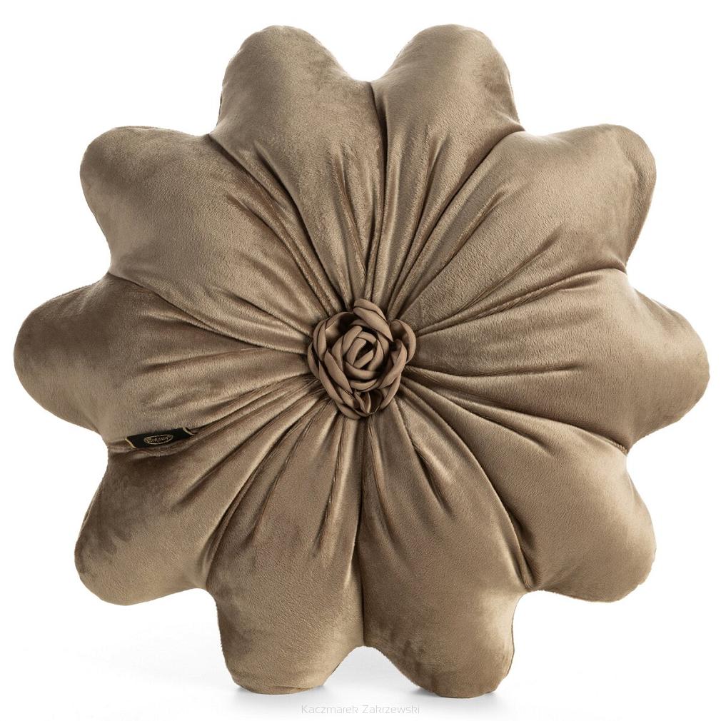 Poduszka dekoracyjna FLORES 40 Eurofirany beżowa w kształcie kwiatu
