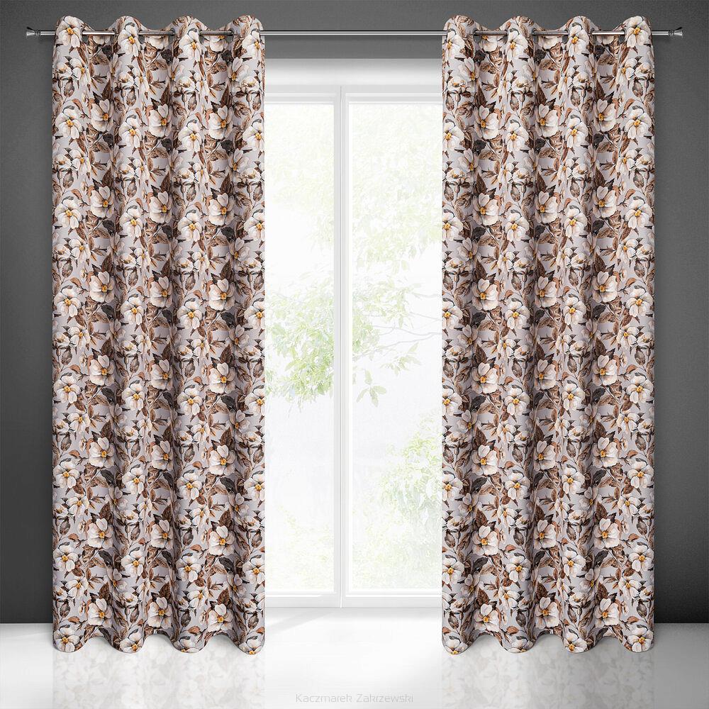 Zasłona gotowa na przelotkach SIMONA 140x250 Eurofirany beżowy