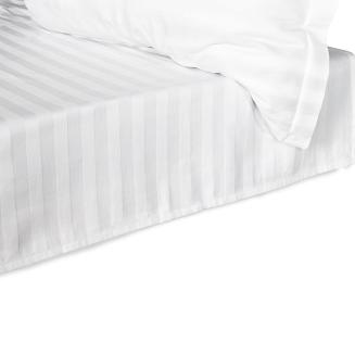 Prześcieradło satyna bambusowo-bawełniana STRIPE WHITE 160x240 Darymex jednokolorowe białe