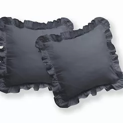 KPL POSZEWEK BAWEŁNA PURE GRAFITOWE 40X40  (a'2SZT) Z FALBANĄ